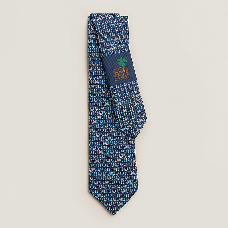シルクタイ 7 cm 《グッドラック》 - ブルー | Hermès - エルメス-公式